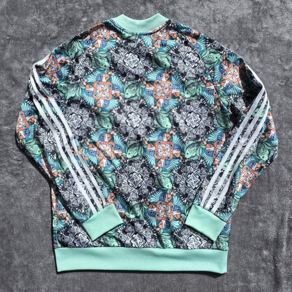Adidas Tropical Parrot Print Zip-Up Track Jacket – Size Large (13–14) - Picture 2 of 5